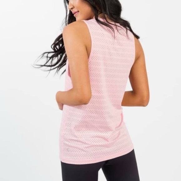 ZYIA Active Pink Blossom Mesh Chill Tank Top Women's Size Small Gym Running - Picture 2 of 9